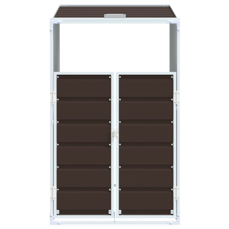 Wheelie Bin Storage for Single Bin Brown 72x81x115 cm Steel