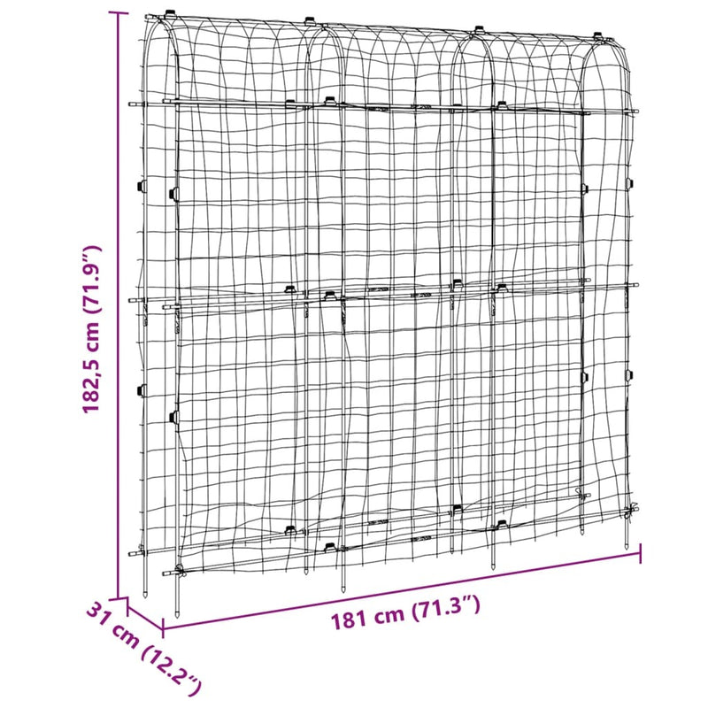 Garden Trellis for Climbing Plants U-Shape 181x31x182.5 cm Steel