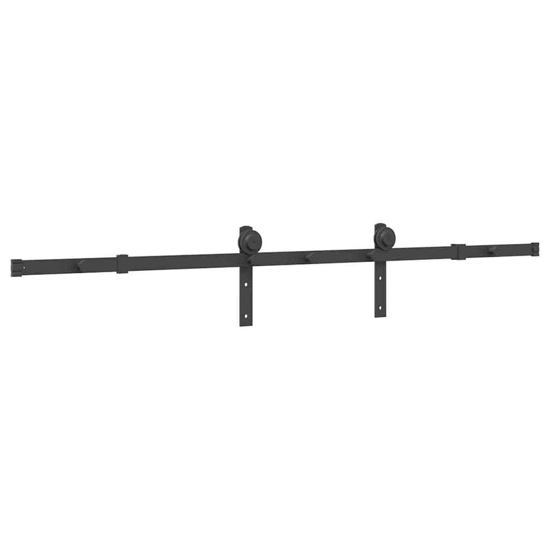 Sliding Door Hardware Kit 183 cm Steel Black