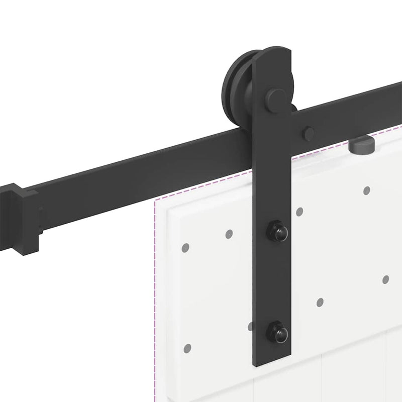 Sliding Door Hardware Kit 183 cm Steel Black