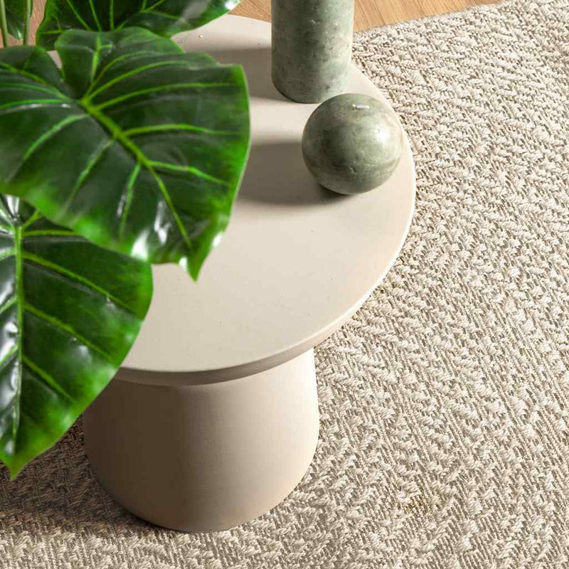 Rug ZIZUR Cream 120x120 cm Jute Look Indoor and Outdoor