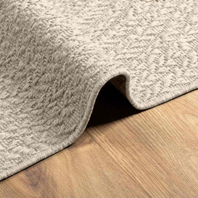 Rug ZIZUR Cream 120x120 cm Jute Look Indoor and Outdoor