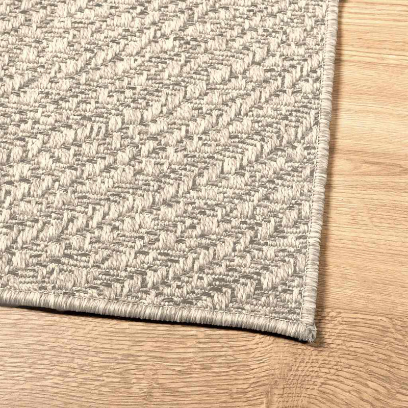 Rug ZIZUR Cream 120x120 cm Jute Look Indoor and Outdoor