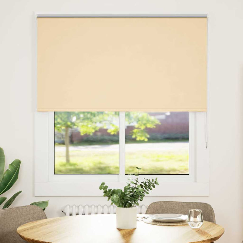 Roller Blind Blackout Beige 135x150 cm Fabric Width 131.6 cm Polyester