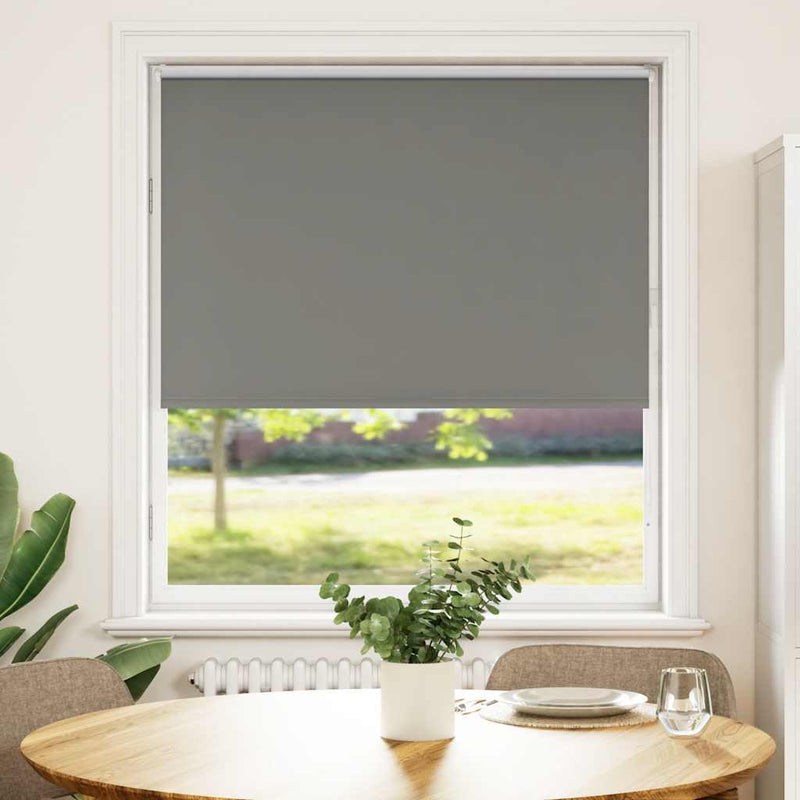 Roller Blind Blackout Grey 100x175 cm Fabric Width 95.7 cm Polyester