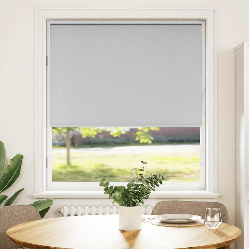 Roller Blind Blackout Light Grey 100x130 cm Fabric Width 95.7 cm Polyester