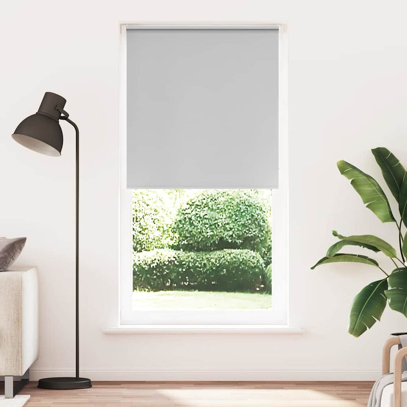 Roller Blind Blackout Light Grey 105x210 cm Fabric Width 100.7 cm Polyester