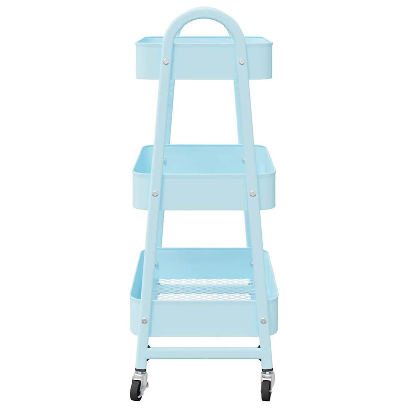 Storage Trolley 3-Tier Blue 42x41.5x77 cm Steel