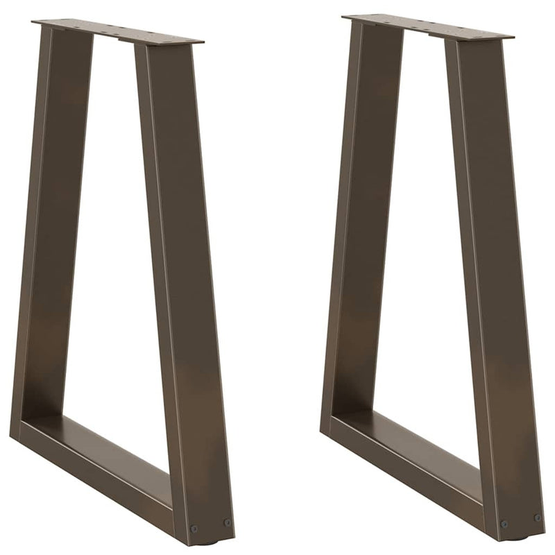 Dining Table Legs V-Shape 2 pcs Natural Steel 60x(72-73.3) cm Steel