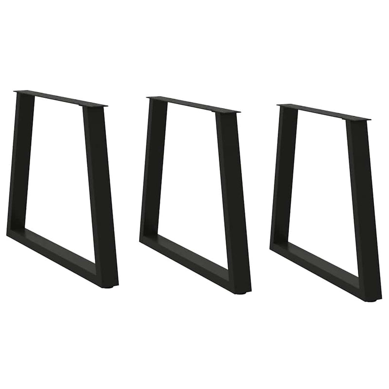 Dining Table Legs V-Shape 3 pcs Black 80x(72-73.3) cm Steel