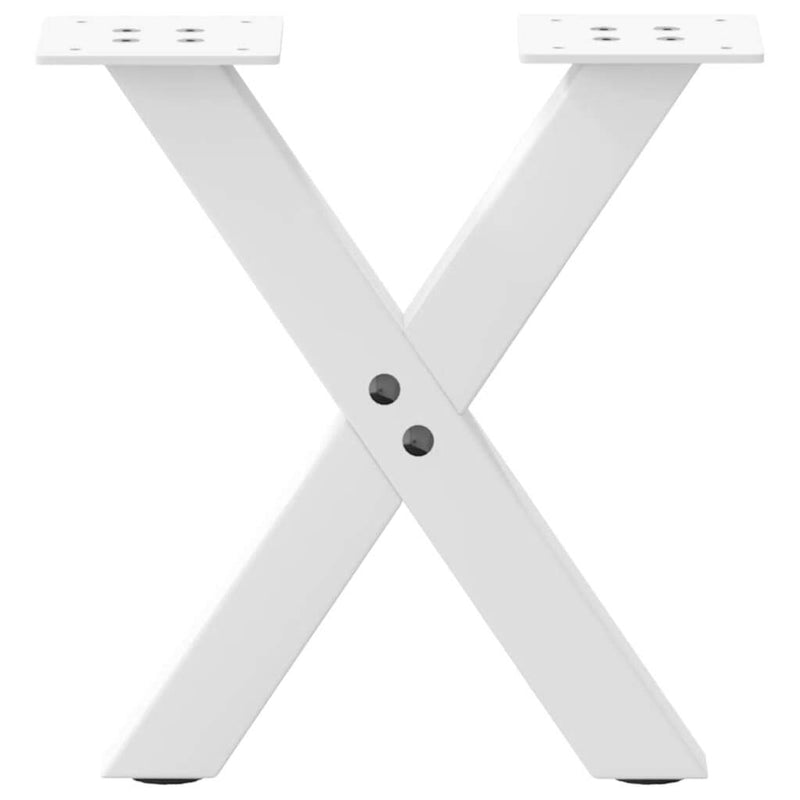 Coffee Table Legs X-Shaped 2 pcs White 30x(30-31) cm Steel