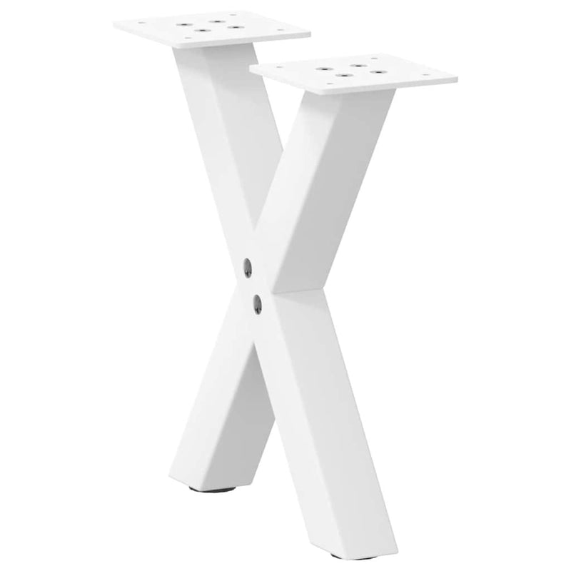 Coffee Table Legs X-Shaped 2 pcs White 30x(30-31) cm Steel