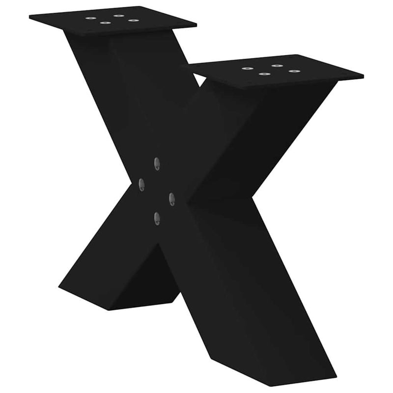 Coffee Table Legs X-Shaped 2 pcs Black 50x(30-31) cm Steel