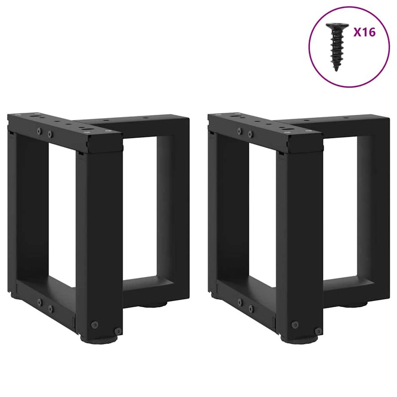 Coffee Table Legs T-Shaped?2 pcs Black 30x25x(30-31) cm Steel