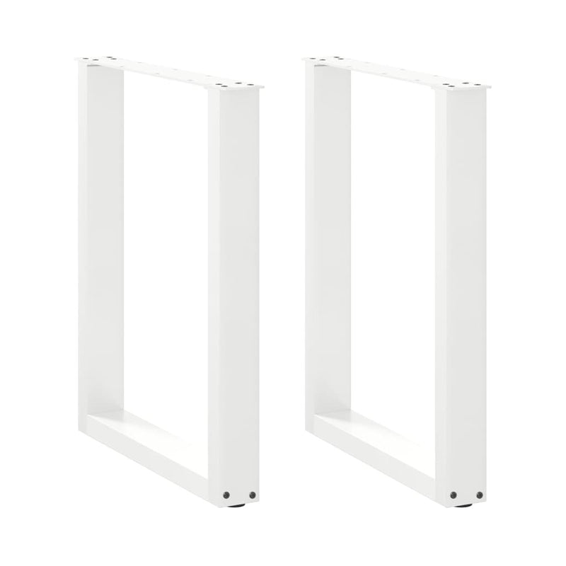 Coffee Table Legs U-Shaped 2 pcs White 60x(72-73) cm Steel