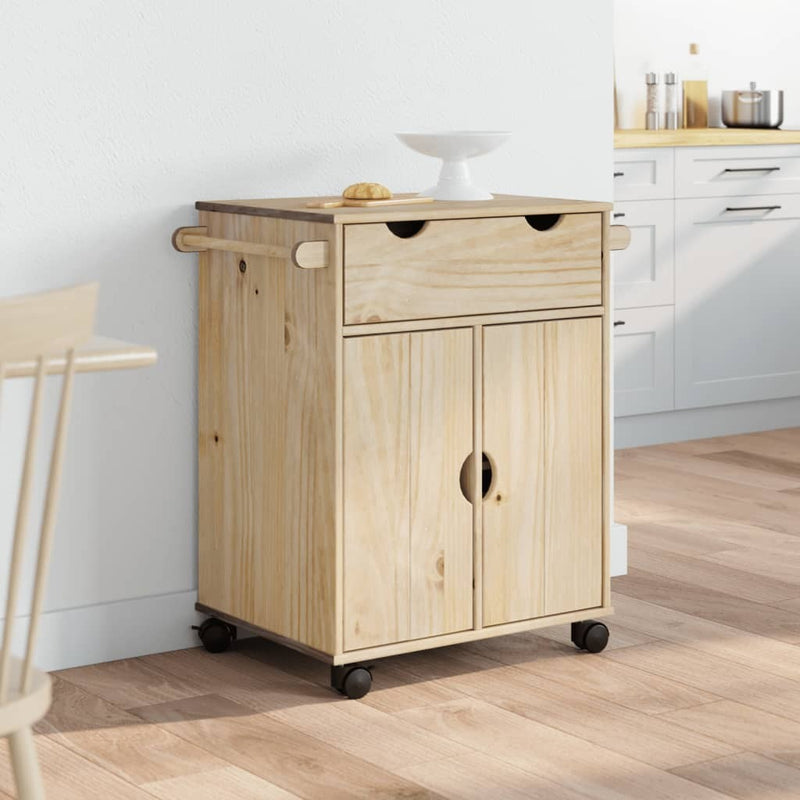 Kitchen Trolley OTTA 59x45x80 cm Solid Wood Pine