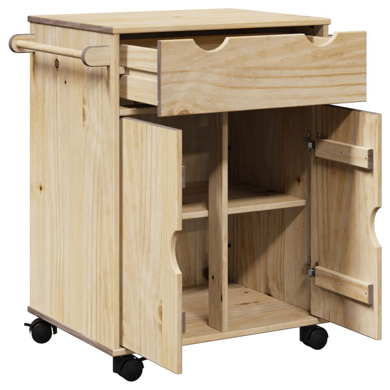 Kitchen Trolley OTTA 59x45x80 cm Solid Wood Pine