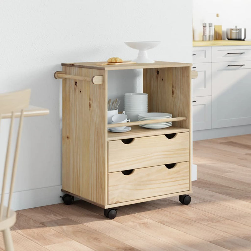 Kitchen Trolley OTTA 59x45x80 cm Solid Wood Pine