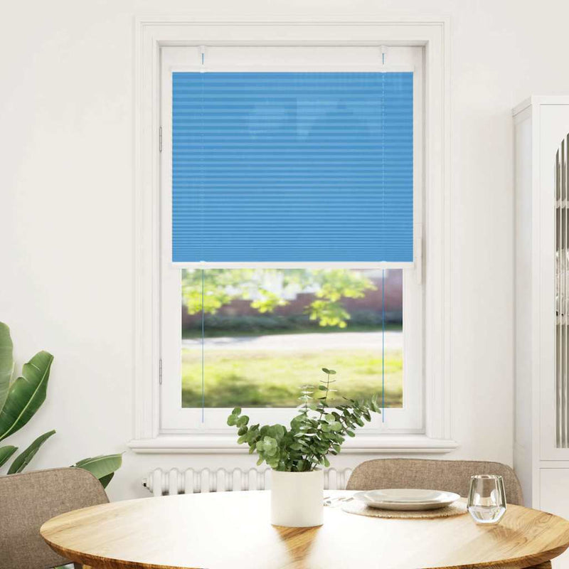 Pleated Blind Blue 75x100 cm Fabric Width 74.4 cm Polyester