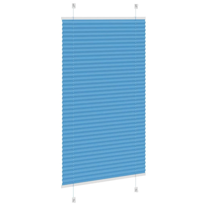 Pleated Blind Blue 75x100 cm Fabric Width 74.4 cm Polyester