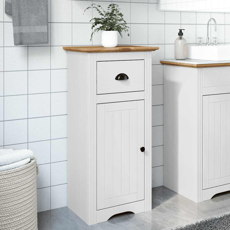 Bathroom Cabinet BODO White and Brown 44x30x90 cm