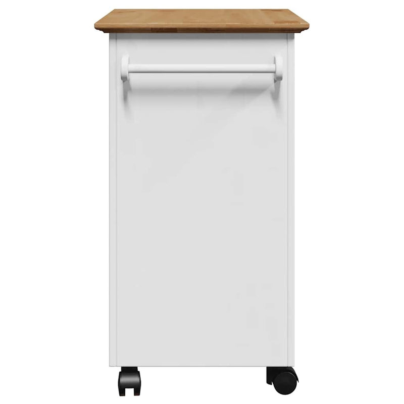 Kitchen Trolley BODO White and Brown 67.5x45x80 cm