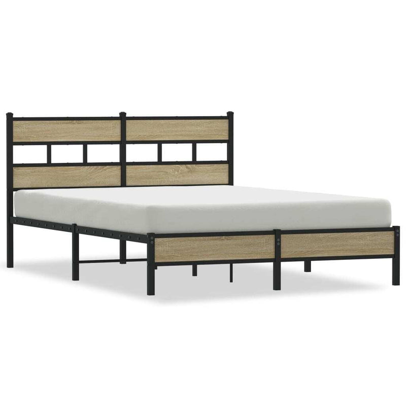 Bed Frame without Mattress Sonoma Oak 160x200 cm Engineered Wood