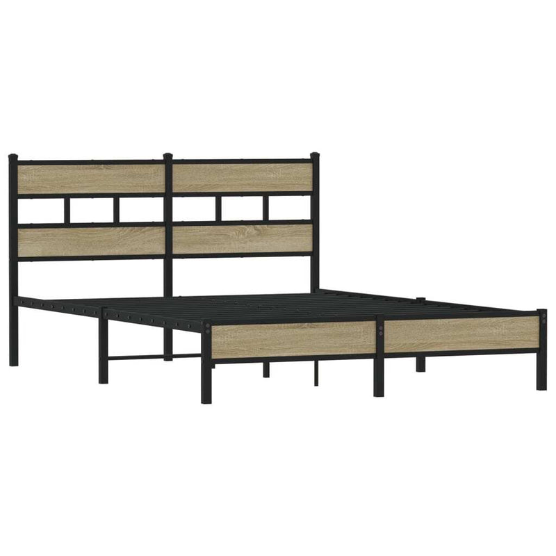 Bed Frame without Mattress Sonoma Oak 160x200 cm Engineered Wood