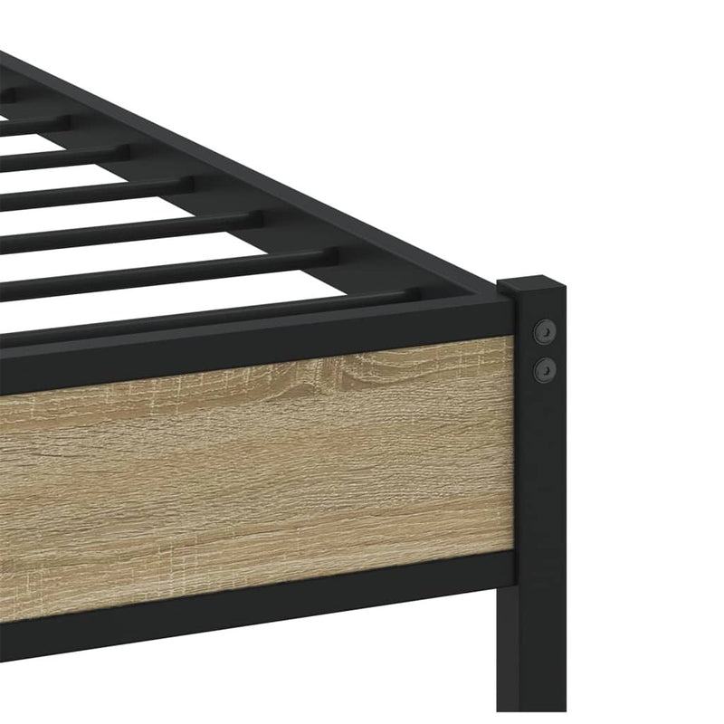 Bed Frame without Mattress Sonoma Oak 160x200 cm Engineered Wood