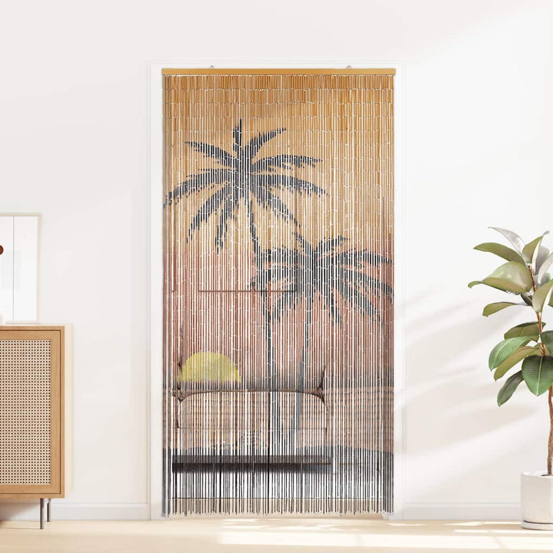 Insect Door Curtain Palm Tree Print 100x200 cm Bamboo