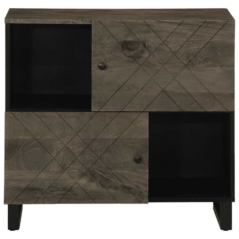 Sideboard Black 80x33x75 cm Solid Wood Mango