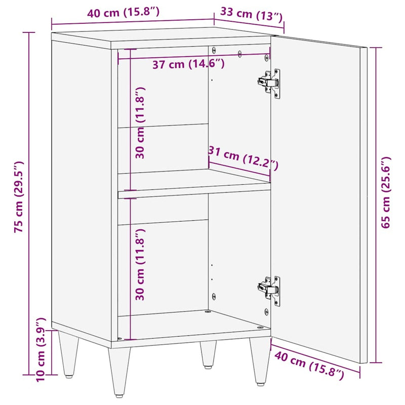 Sideboard 40x33x75 cm Solid Wood Mango