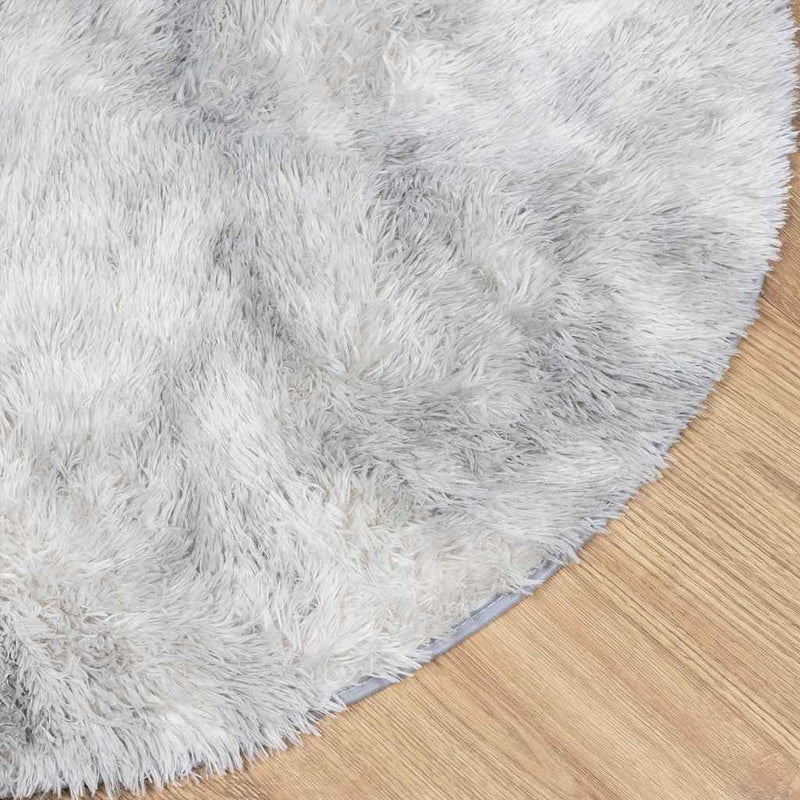 Shaggy Rug High Pile NAVARRA Light Grey 120x120 cm Polyester