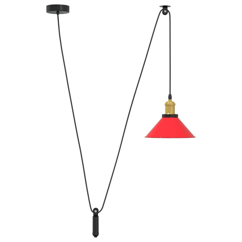 Pendant Lamp Height Adjustable E27 Gloss Red  22 cm Metal