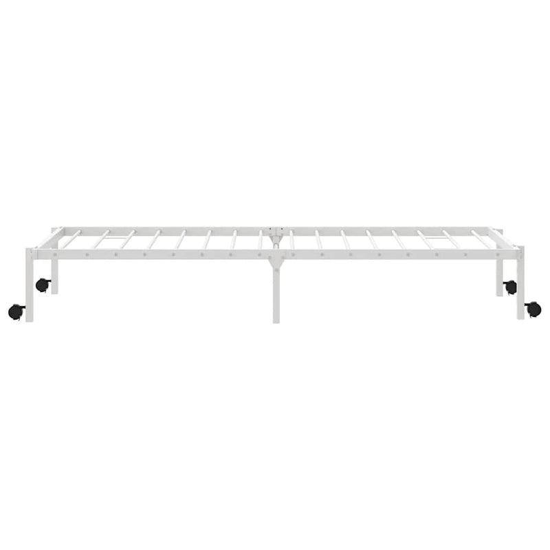 Bed Frame without Mattress Foldable White 75x190 cm Steel