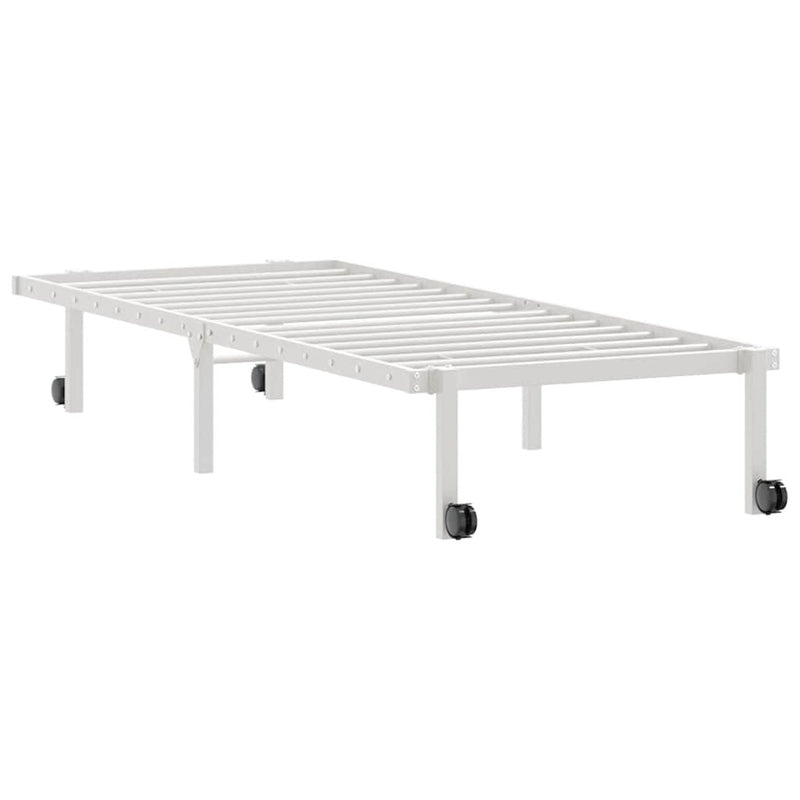 Bed Frame without Mattress Foldable White 75x190 cm Steel