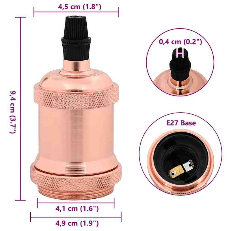 Lamp Holders 2 pcs Rose Gold E27