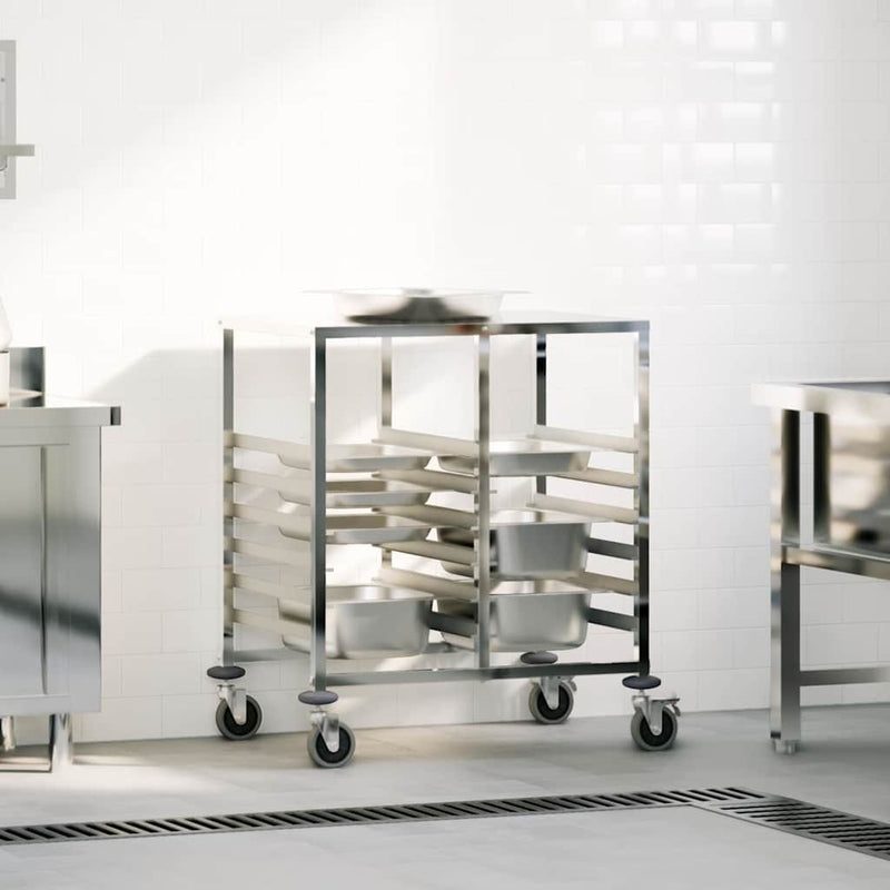 Tray Trolley with 12 GN Containers 75x55x87 cm Stainless Steel