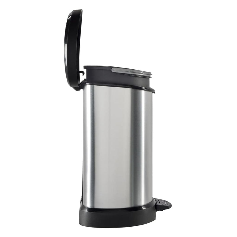 Curver Pedal Bin Deco D-Shape 15L Silver