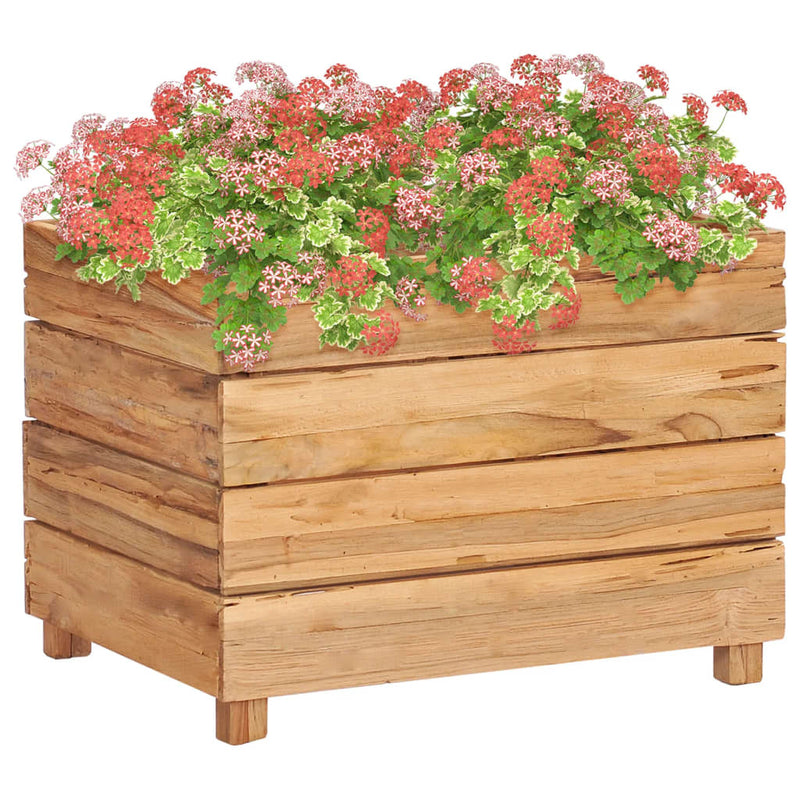 Raised Bed 50x40x38 cm Solid Wood Teak and Steel