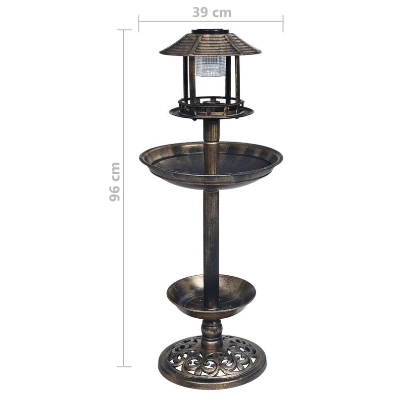 Decorative Birdbath with Solar Powered LED Lights Plastic