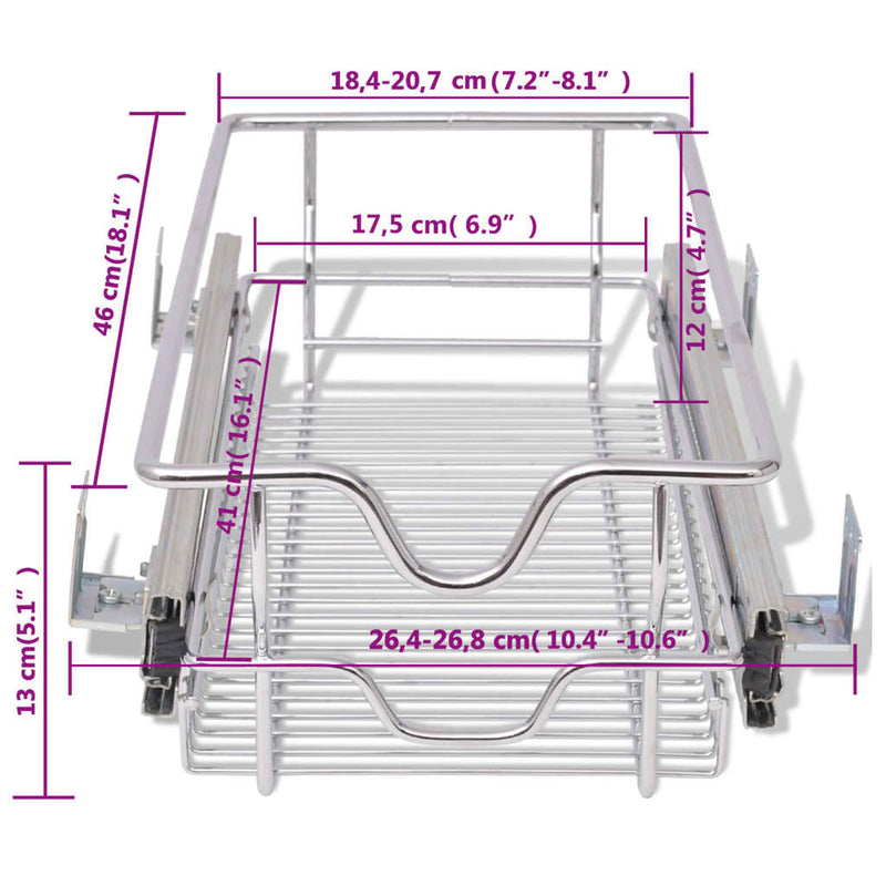 Pull-Out Wire Baskets 2 pcs Silver 300 mm