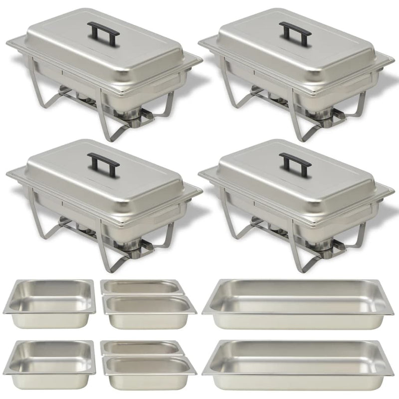 4 Piece Chafing Dish Set Stainless Steel