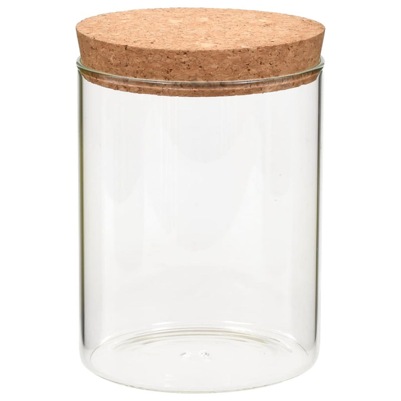 Storage Glass Jars with Cork Lid 6 pcs 650 ml