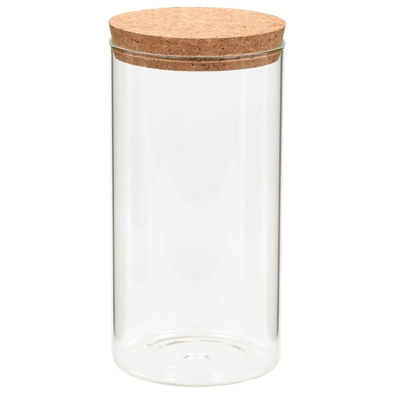 Storage Glass Jars with Cork Lid 6 pcs 1400 ml