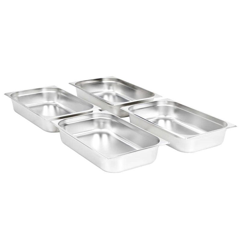 Gastronorm Containers 4 pcs GN 1/1 100 mm Stainless Steel