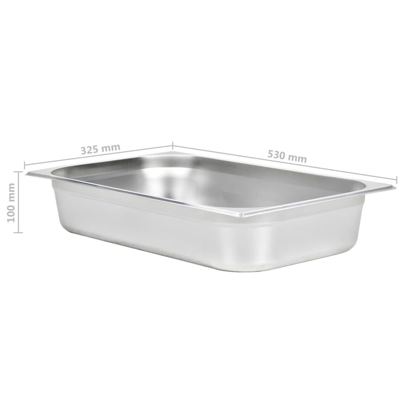 Gastronorm Containers 4 pcs GN 1/1 100 mm Stainless Steel