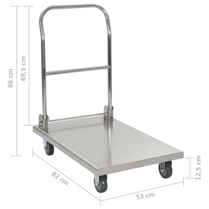 Platform Wagon Silver 82x53x86 cm Stainless Steel