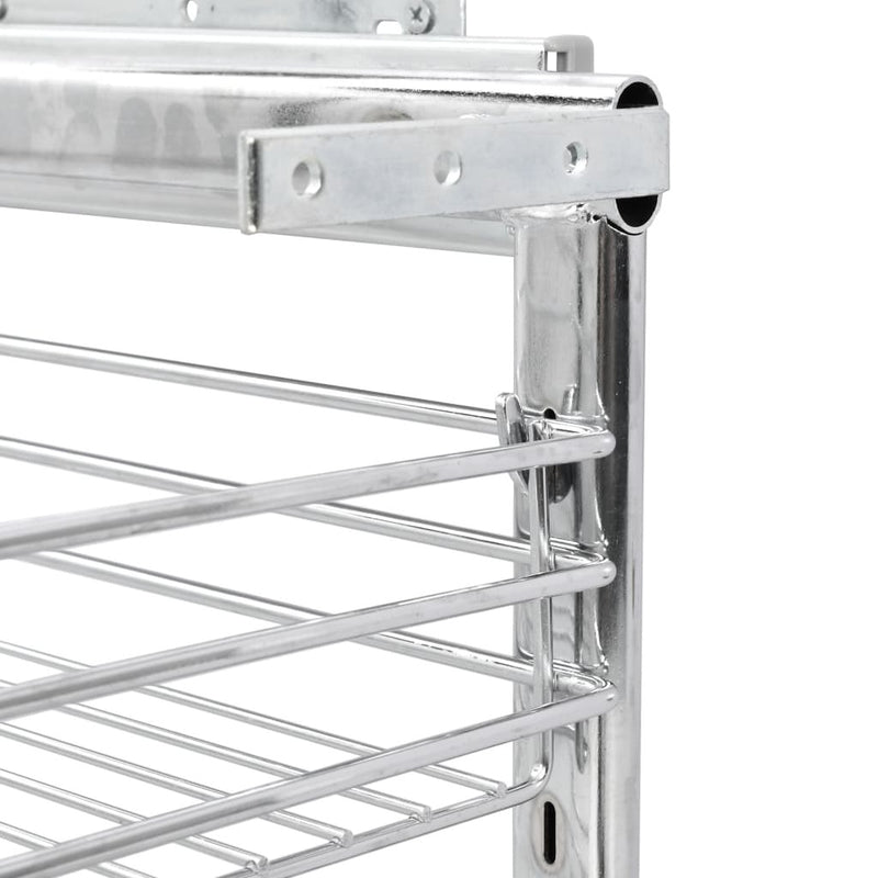 3-Tier Pull-out Kitchen Wire Basket Silver 47x25x56 cm