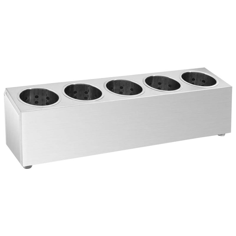 Cutlery Holder 5 Grids Rectangular Stainless Steel